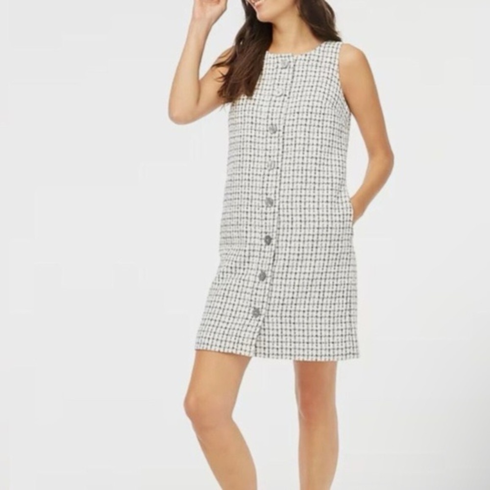 J crew white tweed mini dress
